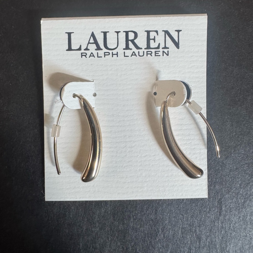 Lauren Ralph Lauren Sleek Gold Earrings - Brand New